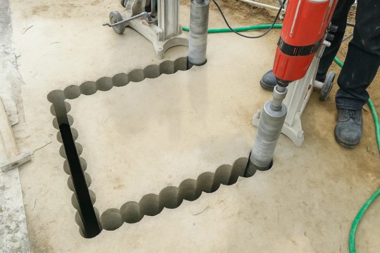 Lỗ khoan rút lõi bê tông tròn và mịn được thực hiện bởi Khoan Cắt Bê Tông Ngọc Tuyến.